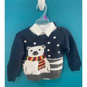 12 M Wonder Nation Polar Bear Sweater Christmas Sweater